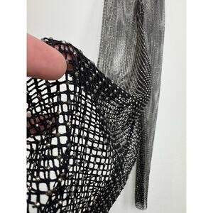 Zara Crystal Mesh Rhinestone Pants Women’s Small Black Party Sheer Fishnet